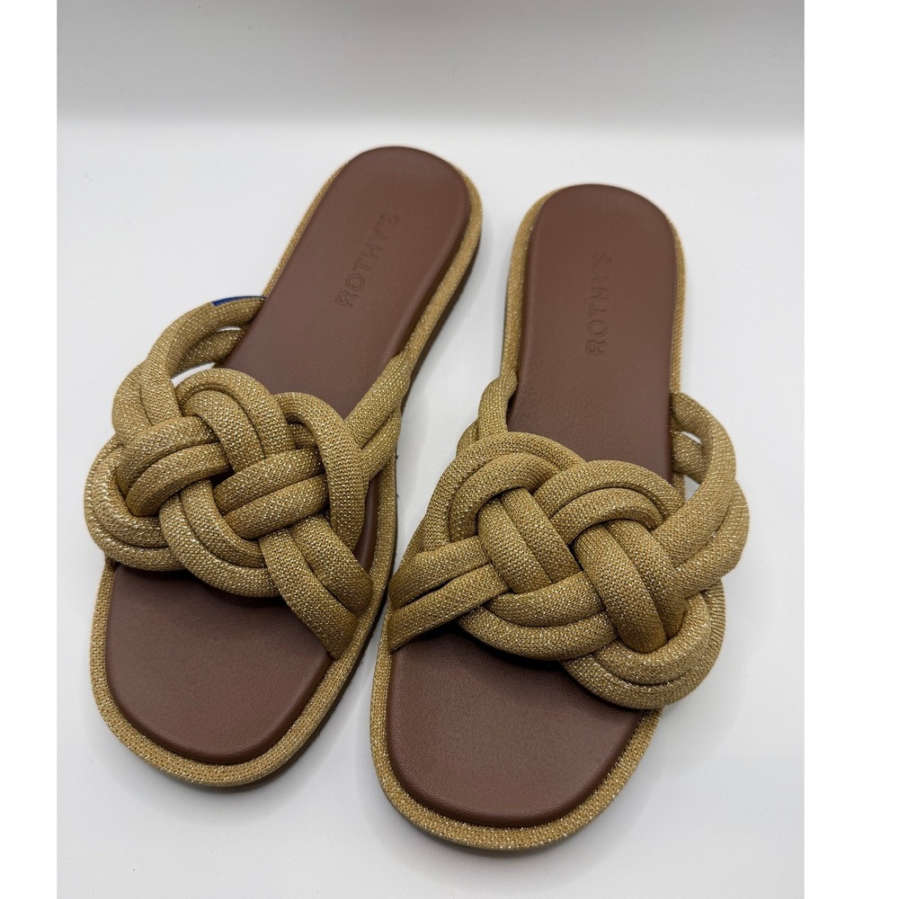 Brand - New Rothy's Gold and Brown Knotted Sandals